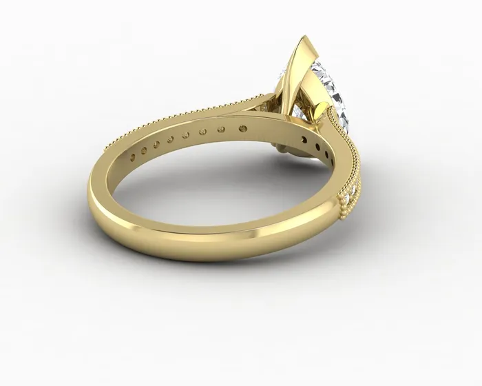 Rings Thea 20 Ct Solitaire Pear Cut Engagement Ring With Side Stones Sapheena Jewelry