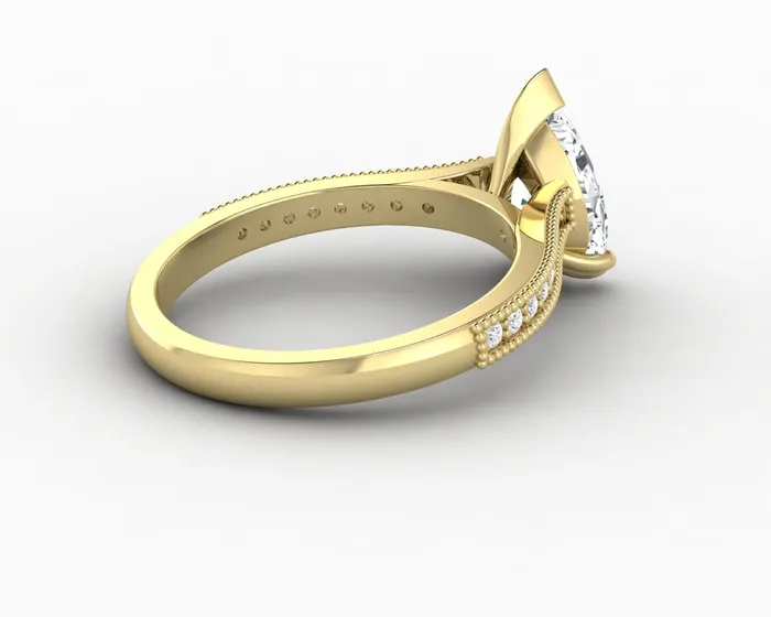 Rings Thea 20 Ct Solitaire Pear Cut Engagement Ring With Side Stones Sapheena Jewelry