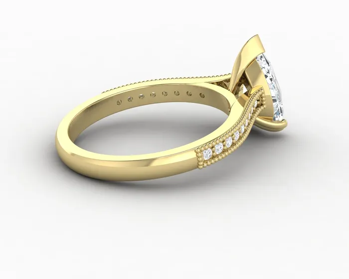 Rings Thea 20 Ct Solitaire Pear Cut Engagement Ring With Side Stones Sapheena Jewelry