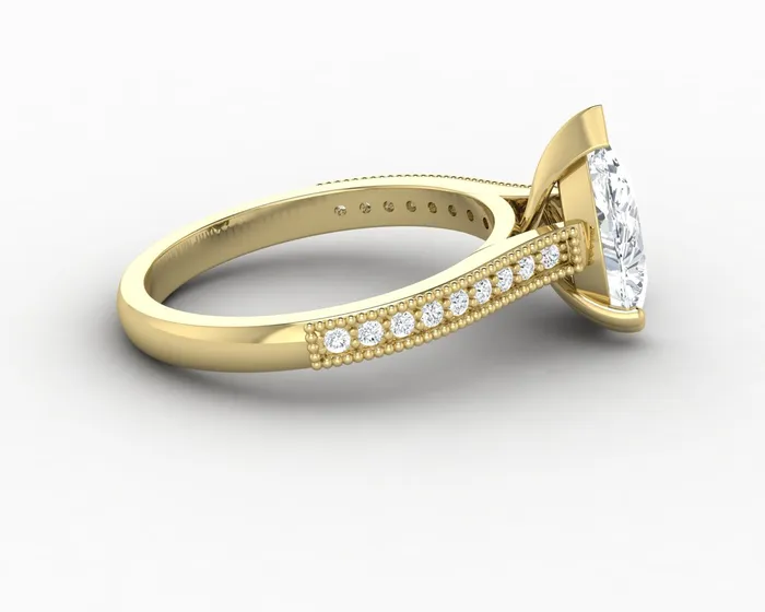 Rings Thea 20 Ct Solitaire Pear Cut Engagement Ring With Side Stones Sapheena Jewelry