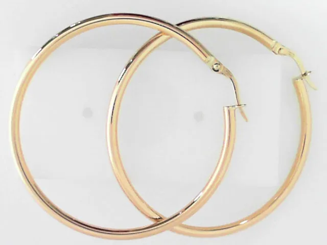 ROBERTO COIN Earrings 18K DESIGNER GOLD THE PERFECT HOOP LARGE EARRINGS