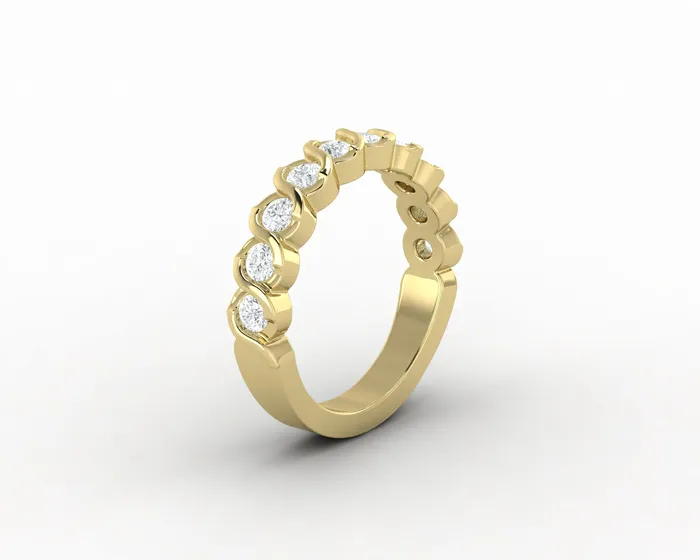 Sapheena Jewelry Rings Eliza 35 Ct Bezel Set Half Eternity Eternity Wedding Band