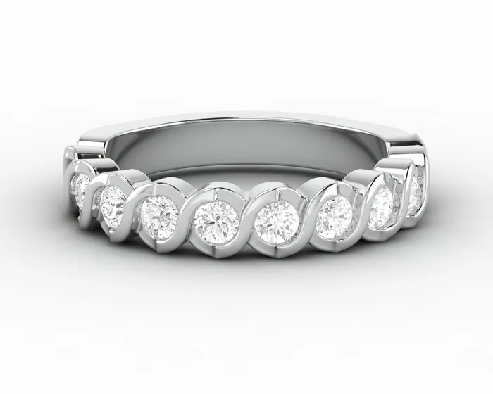 Sapheena Jewelry Rings Eliza 35 Ct Bezel Set Half Eternity Eternity Wedding Band
