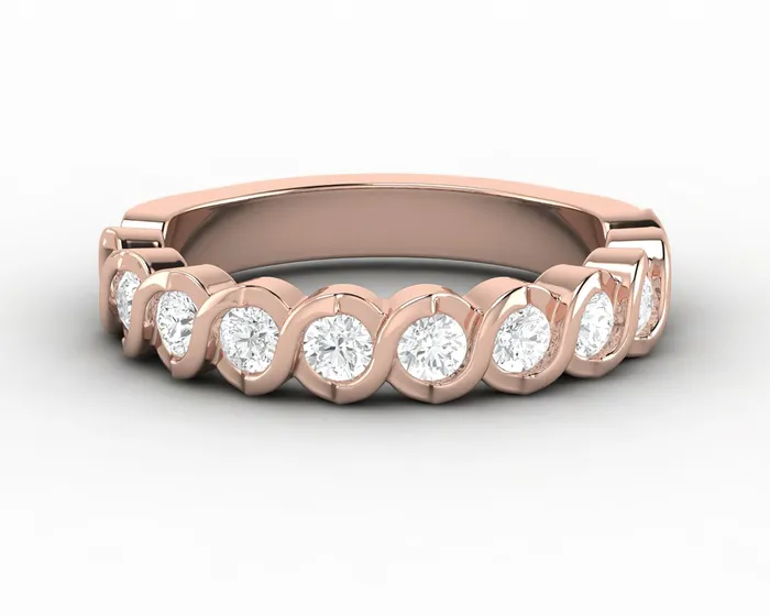 Sapheena Jewelry Rings Eliza 35 Ct Bezel Set Half Eternity Eternity Wedding Band