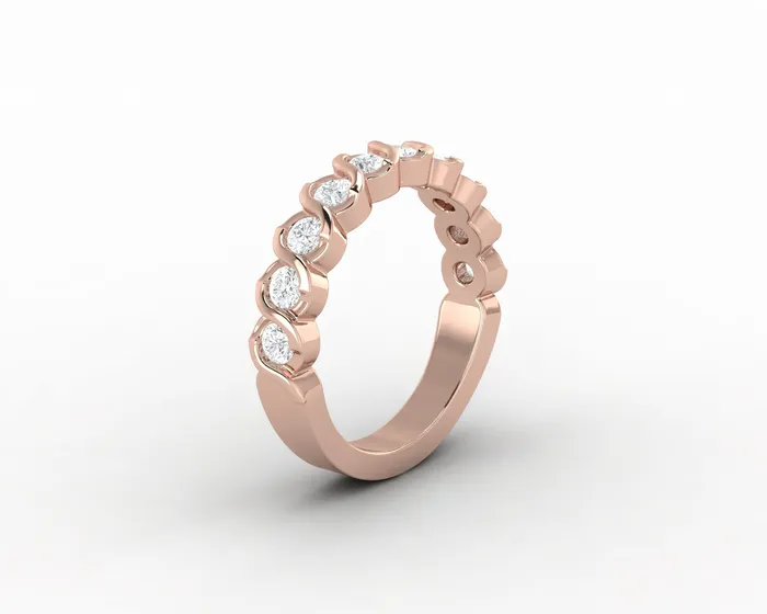 Sapheena Jewelry Rings Eliza 35 Ct Bezel Set Half Eternity Eternity Wedding Band