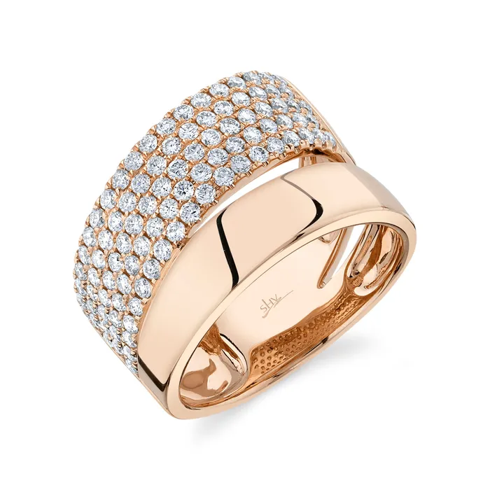 Wide Split Diamond Pav Band SHY CREATION Rings