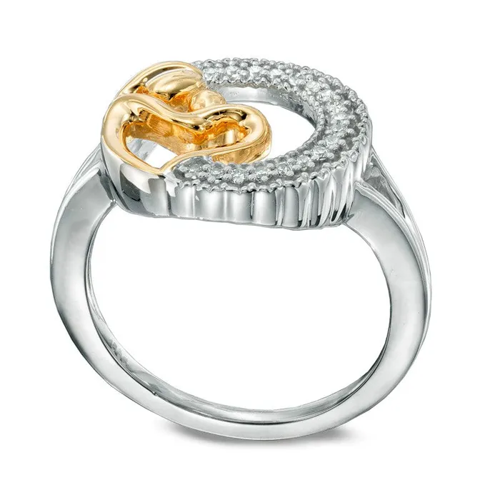 010 CT TW Natural Diamond Motherly Love Circle Ring in Sterling Silver and Solid 14K Gold Plate Goldia Rings 010 CT TW Natural Diamond Motherly Love Circle Ring in Sterling Silver and Solid 14K Gold Plate Goldia Rings