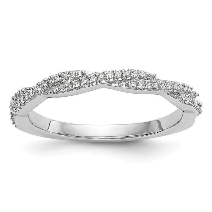 030ct CZ Solid Real 14K White Gold Wedding Band Ring Goldia Rings