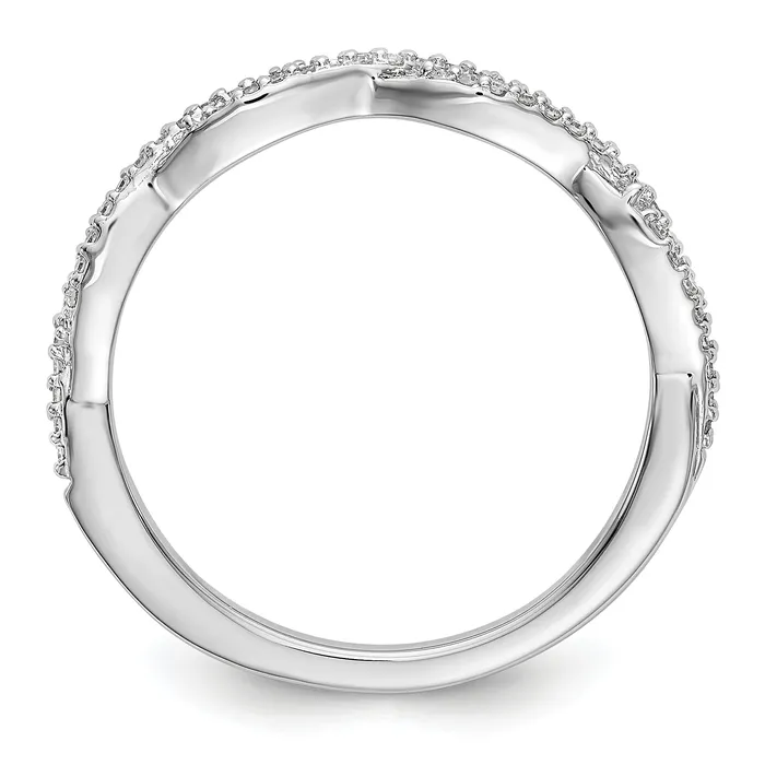 030ct CZ Solid Real 14K White Gold Wedding Band Ring Goldia Rings