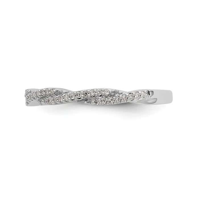 030ct CZ Solid Real 14K White Gold Wedding Band Ring Goldia Rings