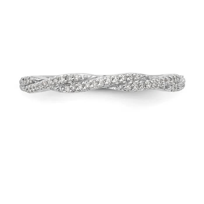 030ct CZ Solid Real 14K White Gold Wedding Band Ring Goldia Rings