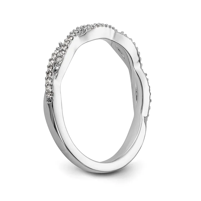 030ct CZ Solid Real 14K White Gold Wedding Band Ring Goldia Rings