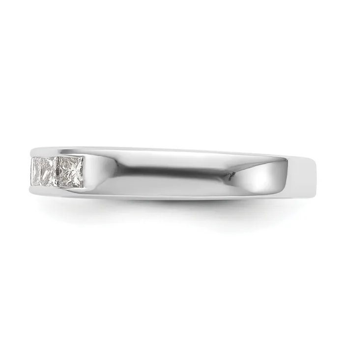 045ct CZ Solid Real 14K White Gold 7Stone Channel Wedding Band Ring Goldia Rings