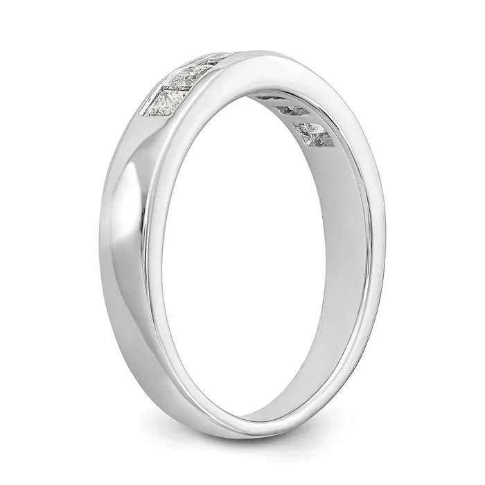 045ct CZ Solid Real 14K White Gold 7Stone Channel Wedding Band Ring Goldia Rings