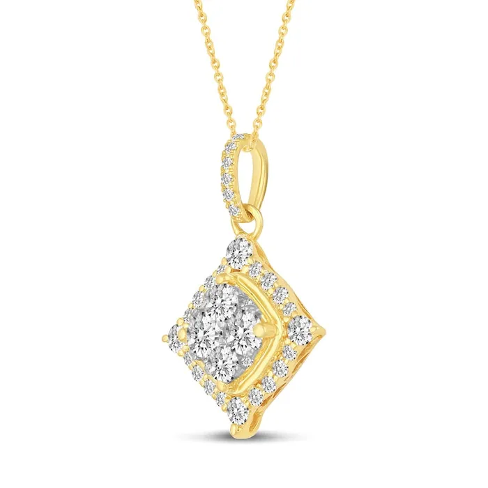 075 CT TW Composite Natural Diamond Tilted Square Frame Pendant in 14K Gold Goldia Necklaces 075 CT TW Composite Natural Diamond Tilted Square Frame Pendant in 14K Gold Goldia Necklaces