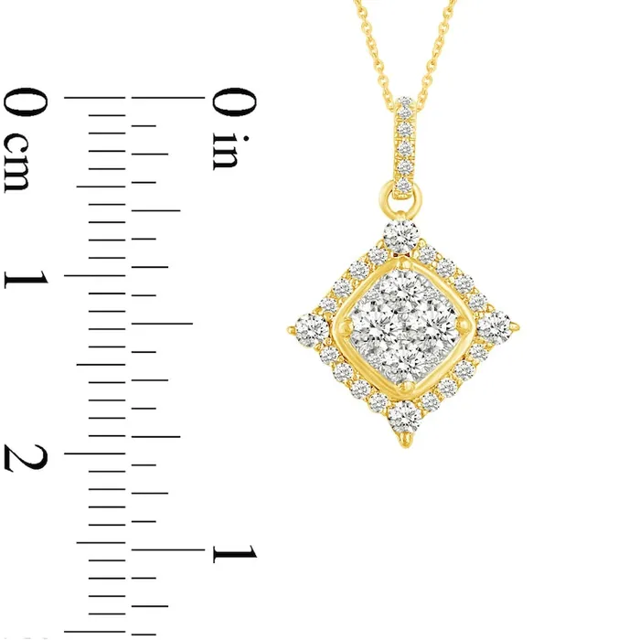 075 CT TW Composite Natural Diamond Tilted Square Frame Pendant in 14K Gold Goldia Necklaces 075 CT TW Composite Natural Diamond Tilted Square Frame Pendant in 14K Gold Goldia Necklaces