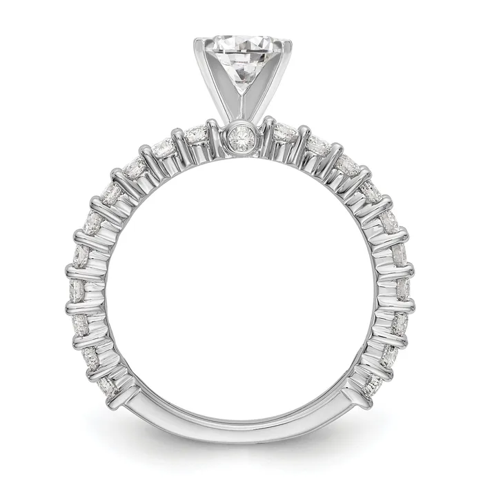 078ct CZ Solid Real 14K White Gold Peg Set Engagement Ring Goldia Rings
