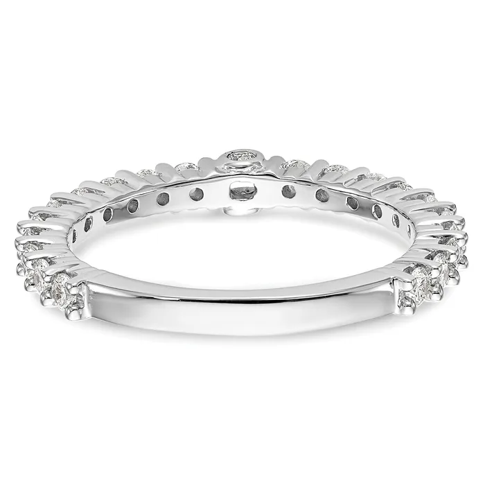 078ct CZ Solid Real 14K White Gold Peg Set Engagement Ring Goldia Rings