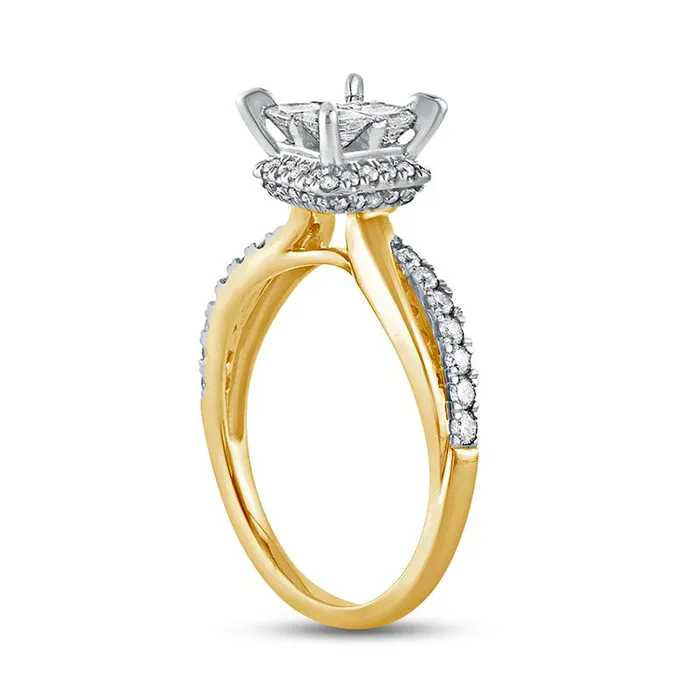10 CT TW Quad PrincessCut Natural Diamond Hidden Halo Twist Shank Engagement Ring in Solid 10K Yellow Gold II2 Goldia Rings 10 CT TW Quad PrincessCut Natural Diamond Hidden Halo Twist Shank Engagement Ring in Solid 10K Yellow Gold II2 Goldia Rings