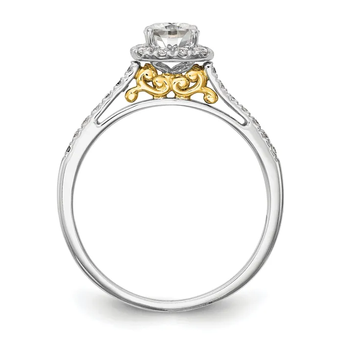 100ct CZ Solid Real 14ktt Cushion Halo Engagement Ring Goldia Rings