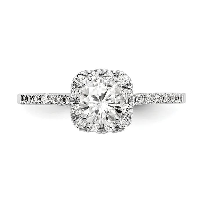 100ct CZ Solid Real 14ktt Cushion Halo Engagement Ring Goldia Rings