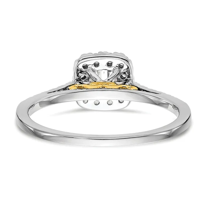 100ct CZ Solid Real 14ktt Cushion Halo Engagement Ring Goldia Rings