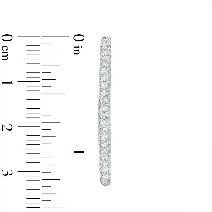 125 CT TW Diamond InsideOut Hoop Earrings in 14K White Gold Goldia Earrings 125 CT TW Diamond InsideOut Hoop Earrings in 14K White Gold Goldia Earrings