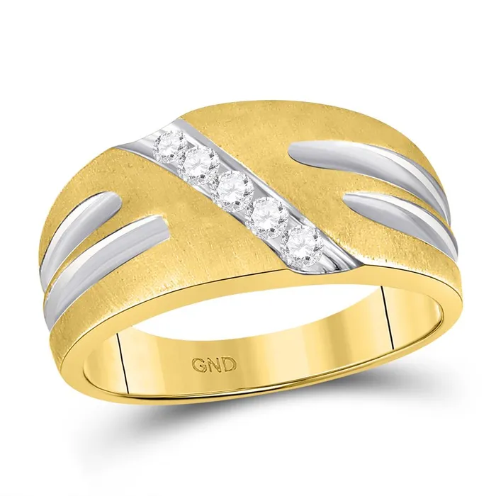 10k Twotone Gold Round Diamond Band Ring 14 Cttw gndatlanta Rings
