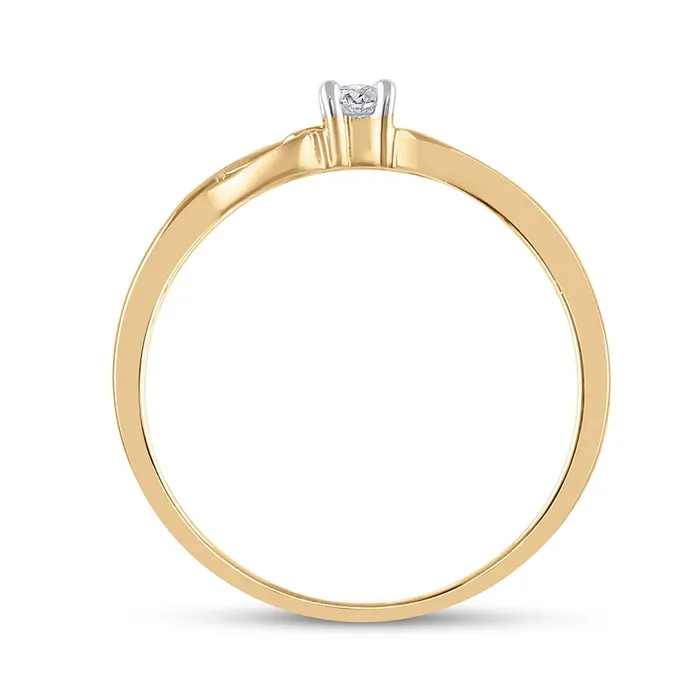 10k Yellow Gold Round Diamond Solitaire Heart Promise Ring 110 Cttw gndatlanta Rings