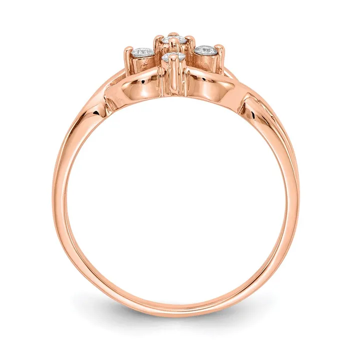14k Rose Gold Polished AA Real Diamond Ring Goldiacom Rings