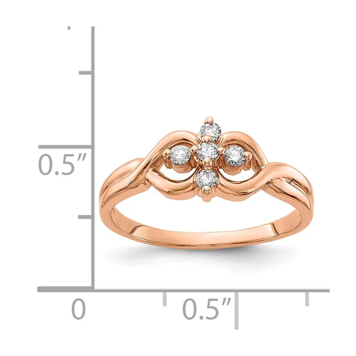 14k Rose Gold Polished AA Real Diamond Ring Goldiacom Rings