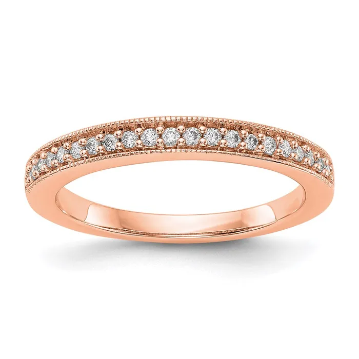 14K Rose Gold Real Diamond Wedding Band Goldia Rings