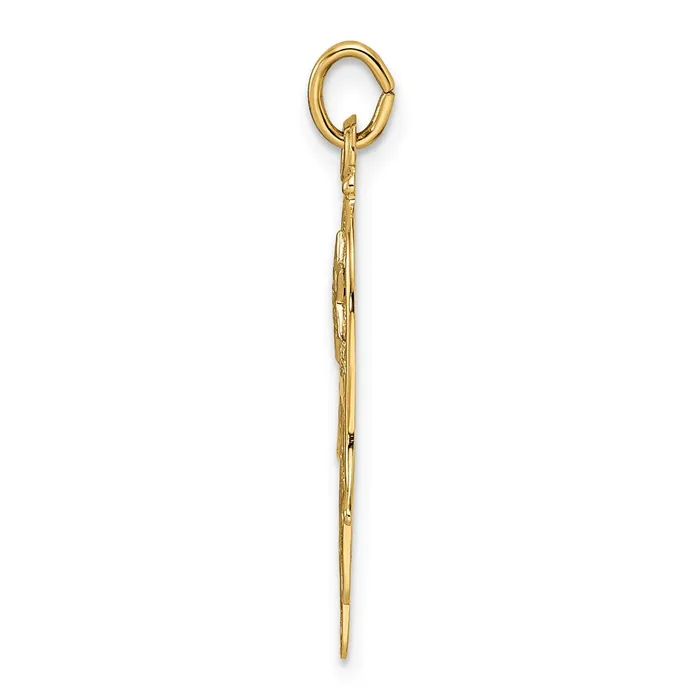 14k Twotone Gold Polished Filigree Solid Hamsa and Star Pendant Goldia Rings