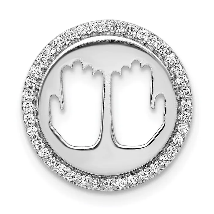 14k White Gold 16ct Real Diamond Namaste Chain Slide Goldia Necklaces