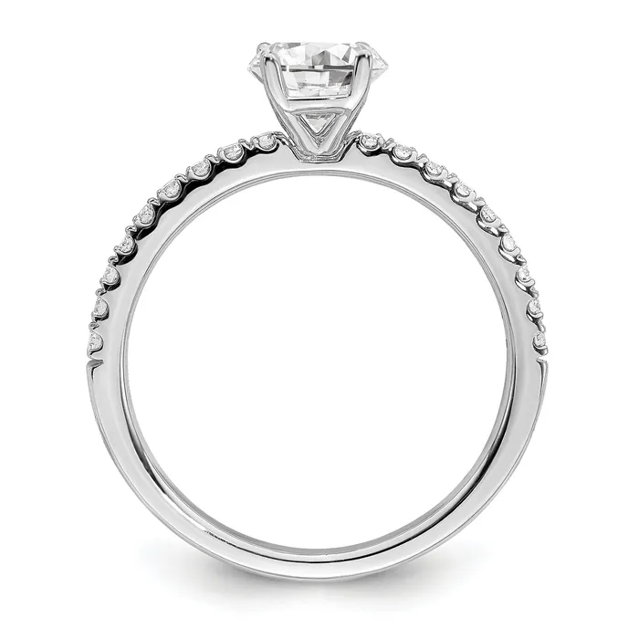 14k White Gold 1 Ct Lab Grown Diamond VSSI G Round Engagement Ring Goldia Rings