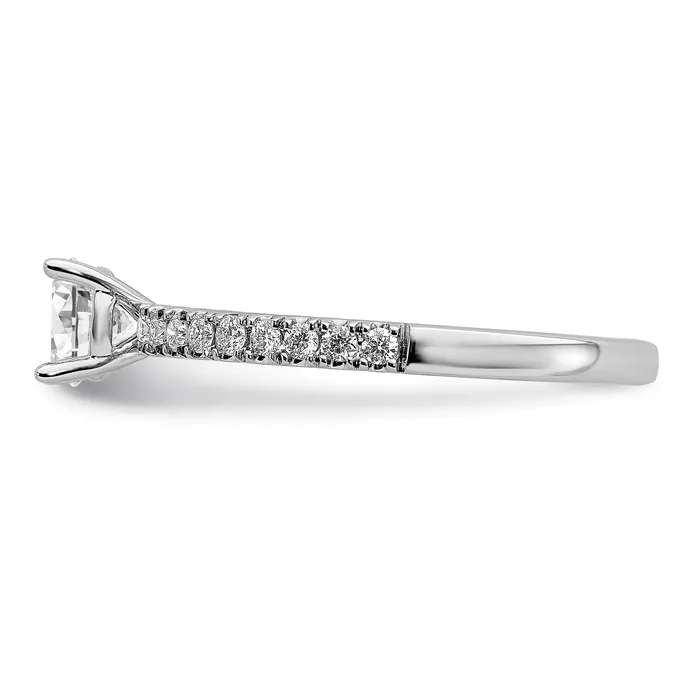 14k White Gold 1 Ct Lab Grown Diamond VSSI G Round Engagement Ring Goldia Rings