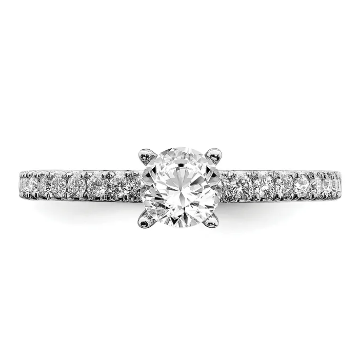 14k White Gold 1 Ct Lab Grown Diamond VSSI G Round Engagement Ring Goldia Rings