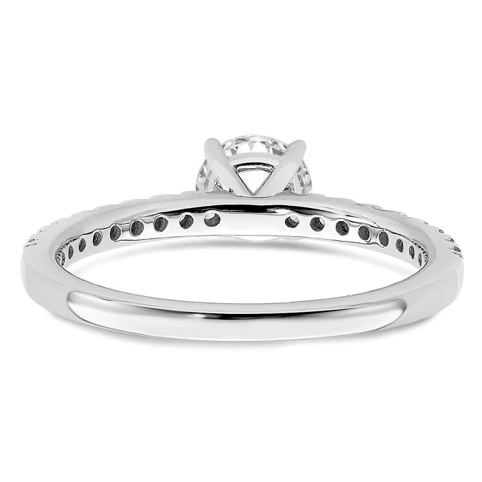 14k White Gold 1 Ct Lab Grown Diamond VSSI G Round Engagement Ring Goldia Rings