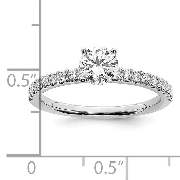 14k White Gold 1 Ct Lab Grown Diamond VSSI G Round Engagement Ring Goldia Rings