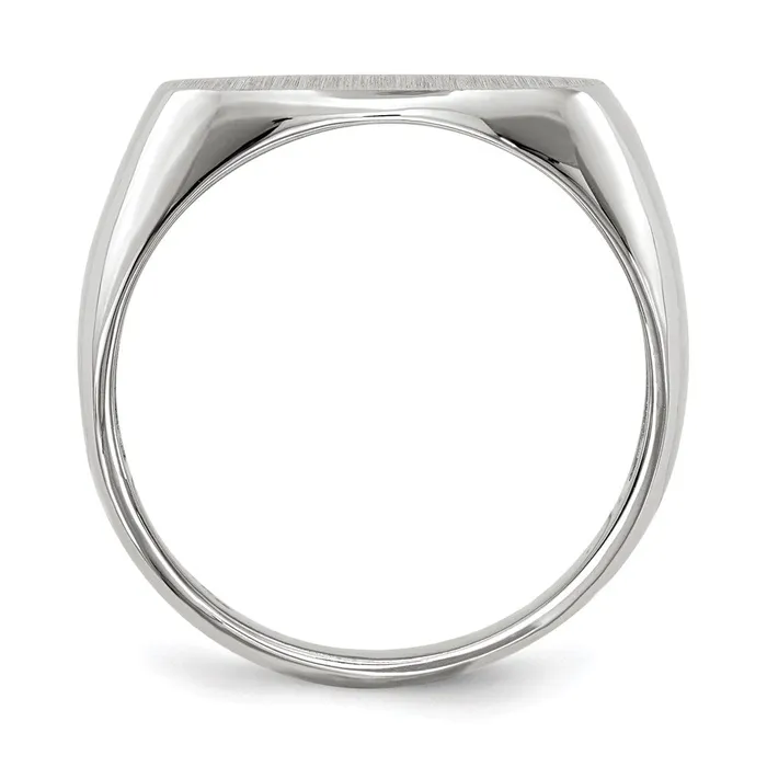 14k White Gold 110x170mm Open Back Mens Signet Ring Goldia Rings