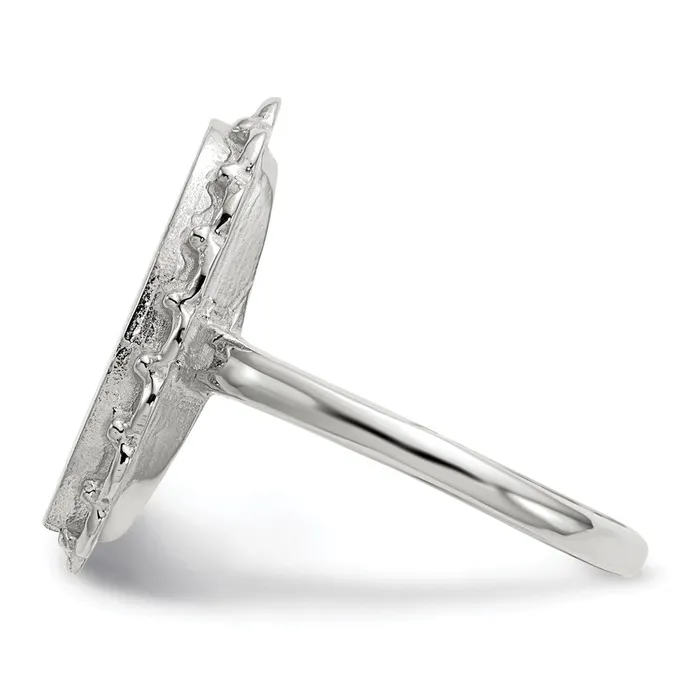 14k White Gold 150x9mm Open Back Signet Ring Goldia Rings