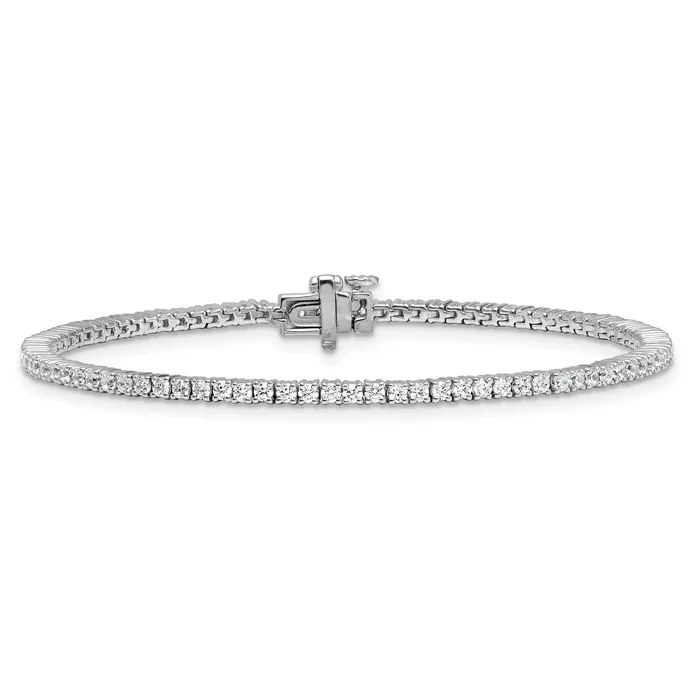 14k White Gold 2 Ct Lab Grown Diamond VSSI G Tennis Bracelet Goldia Bracelets