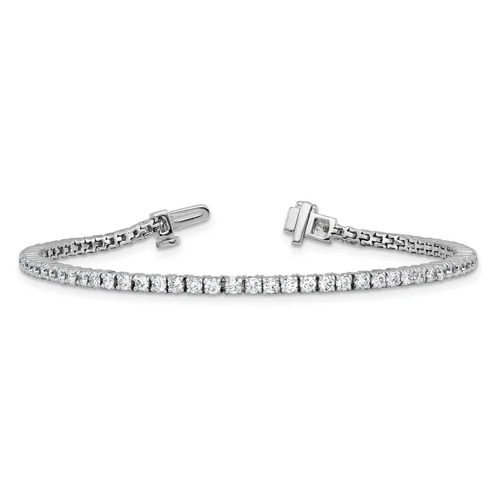 14k White Gold 2 Ct Lab Grown Diamond VSSI G Tennis Bracelet Goldia Bracelets