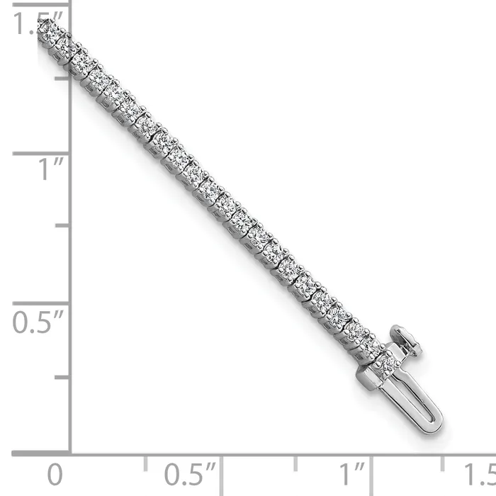 14k White Gold 2 Ct Lab Grown Diamond VSSI G Tennis Bracelet Goldia Bracelets