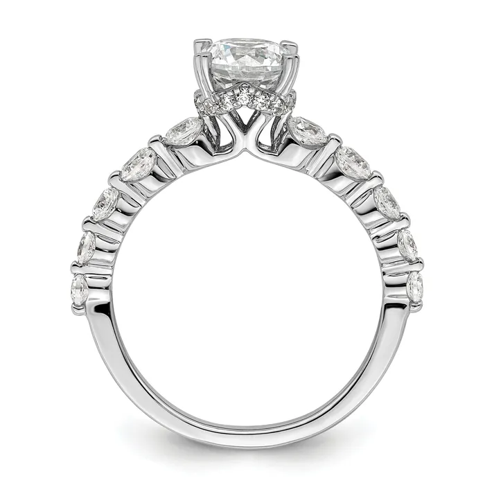 14k White Gold 34 Ct Lab Grown Diamond VSSI G 34 Ct cetner Round Solitaire Engagement Ring Goldia Rings