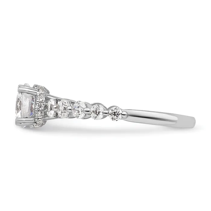 14k White Gold 34 Ct Lab Grown Diamond VSSI G 34 Ct cetner Round Solitaire Engagement Ring Goldia Rings