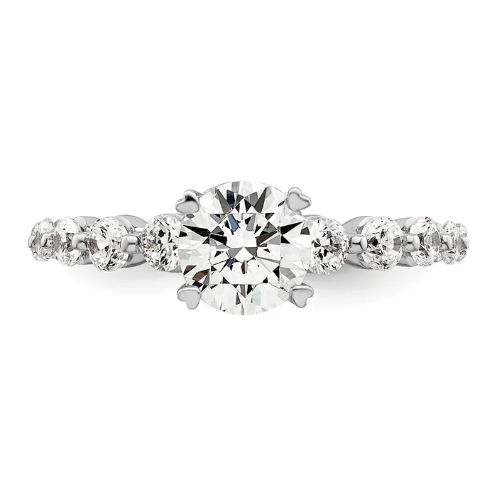 14k White Gold 34 Ct Lab Grown Diamond VSSI G 34 Ct cetner Round Solitaire Engagement Ring Goldia Rings