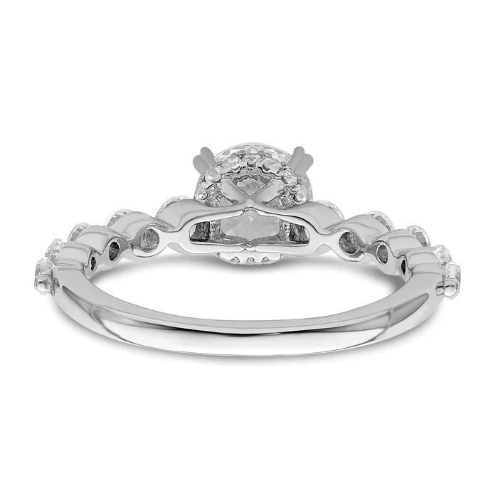 14k White Gold 34 Ct Lab Grown Diamond VSSI G 34 Ct cetner Round Solitaire Engagement Ring Goldia Rings
