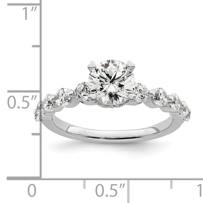 14k White Gold 34 Ct Lab Grown Diamond VSSI G 34 Ct cetner Round Solitaire Engagement Ring Goldia Rings