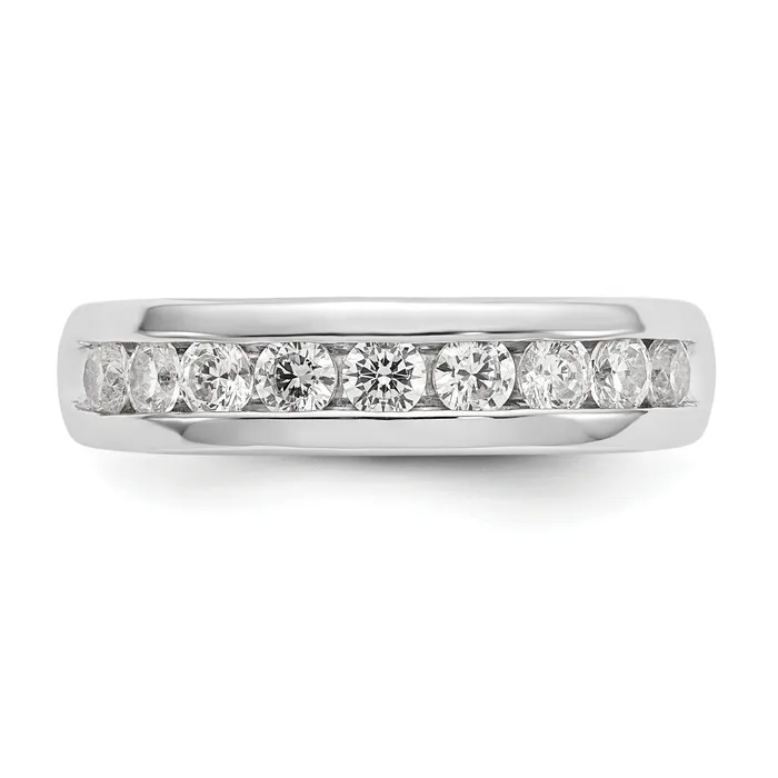 14k White Gold 34 Ct Lab Grown Diamond VSSI G Nine Stone Fashion band Goldia Rings
